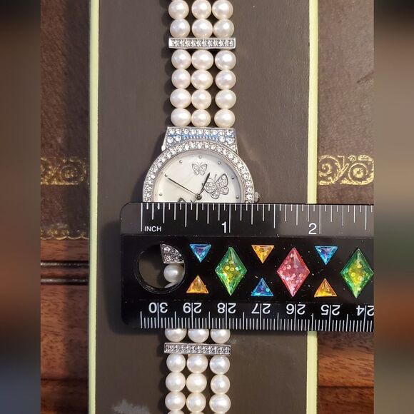Limited Edition! Ross Simons Butterfly and Pearl Wristwatch Papilon - Picture 12 of 16